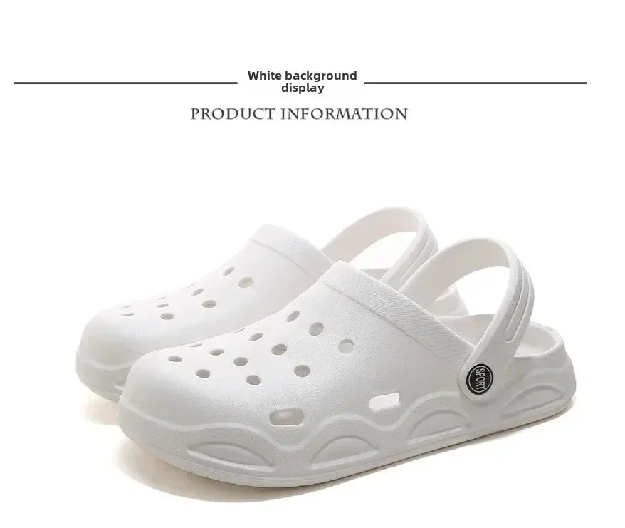 Hole shoes men's summer new outer wear bag head couple half bag heel bag head garden shoes beach women's shoes