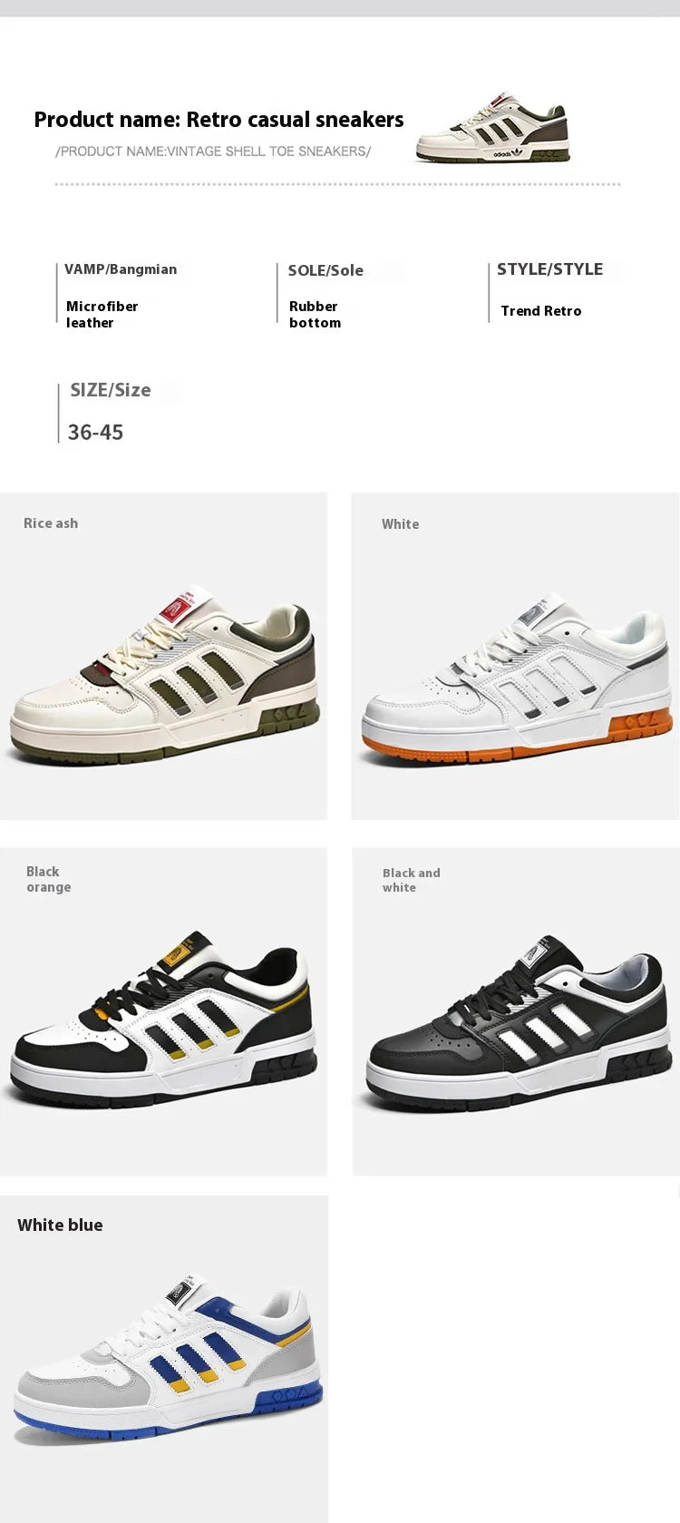 New lace-up breathable sports casual shoes for women classic low top student round head non-slip shoes for men