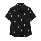 ZEVITY New Women Fashion Geometric Embroidery Wide Leg Pants High Waist Female Chic Zipper Fly Ankle Length Trousers Mujer P6247