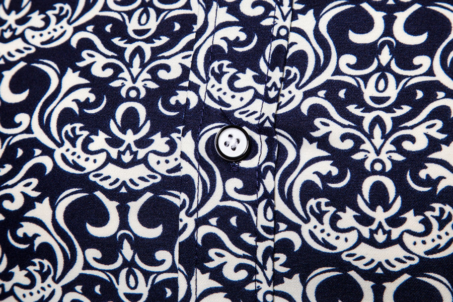 Summer New Men's Short Sleeved Shirt Thin Collar Hawaiian Style Floral Shirt Vacation Series Men's Shirt