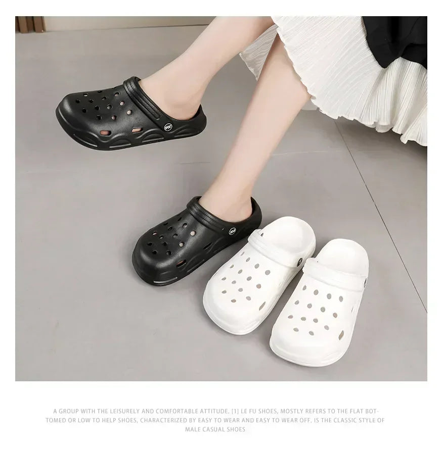 Hole shoes men's summer new outer wear bag head couple half bag heel bag head garden shoes beach women's shoes