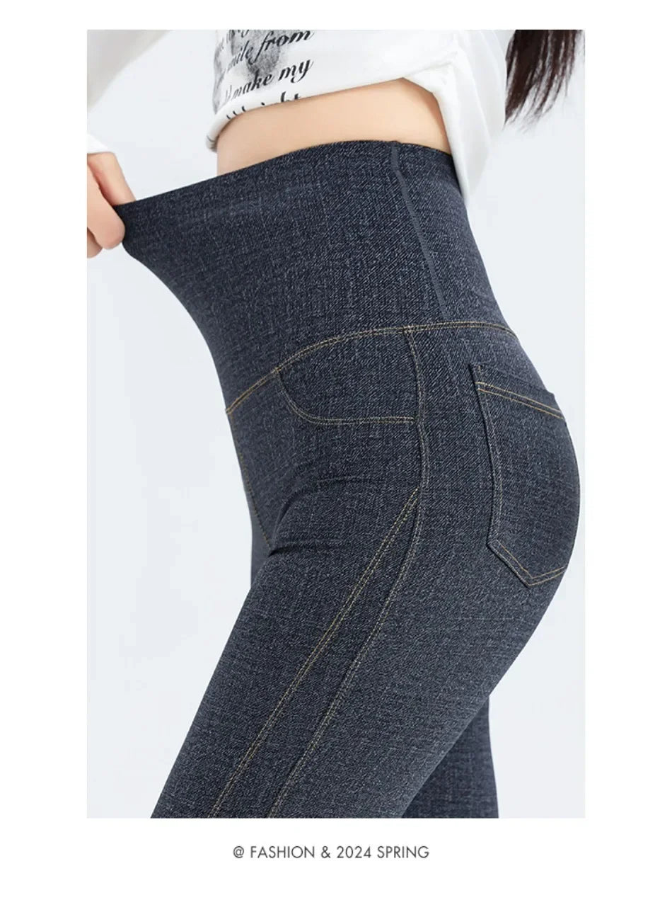 Denim Barbie Pants Women Clothing Wear Slightly High Waist Slim Hip Lift 2024 Spring and Autumn New Solid Sports Women Pants