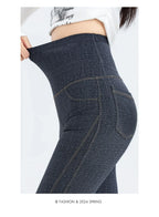 Denim Barbie Pants Women Clothing Wear Slightly High Waist Slim Hip Lift 2024 Spring and Autumn New Solid Sports Women Pants