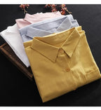 White Shirt Women 2024 Spring Summer Korean Fashion Simple Solid Color Long Shirts Lady Loose Breathable Midi Shirt and Blouse