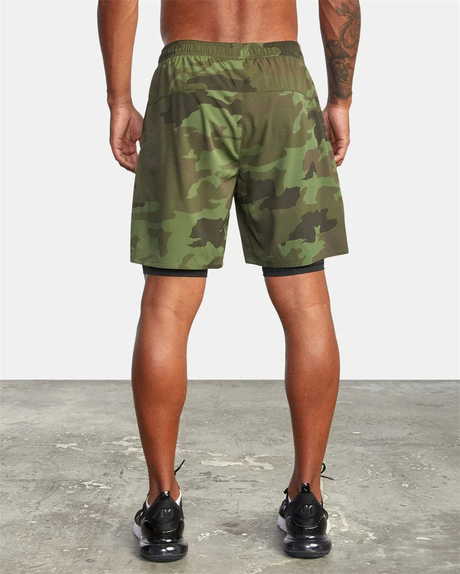 Fitness Shorts Men's Training Sports Jogging Fitness Woven Quick Dry New 2-in-1 Double-layer Sports Fitness Running Shorts