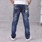 IENENS Fashion Jeans Trousers Boy's Denim Long Pants Kids Slim Jeans Young Children Straight Cowboy Pants 5-13Y Spring Autumn