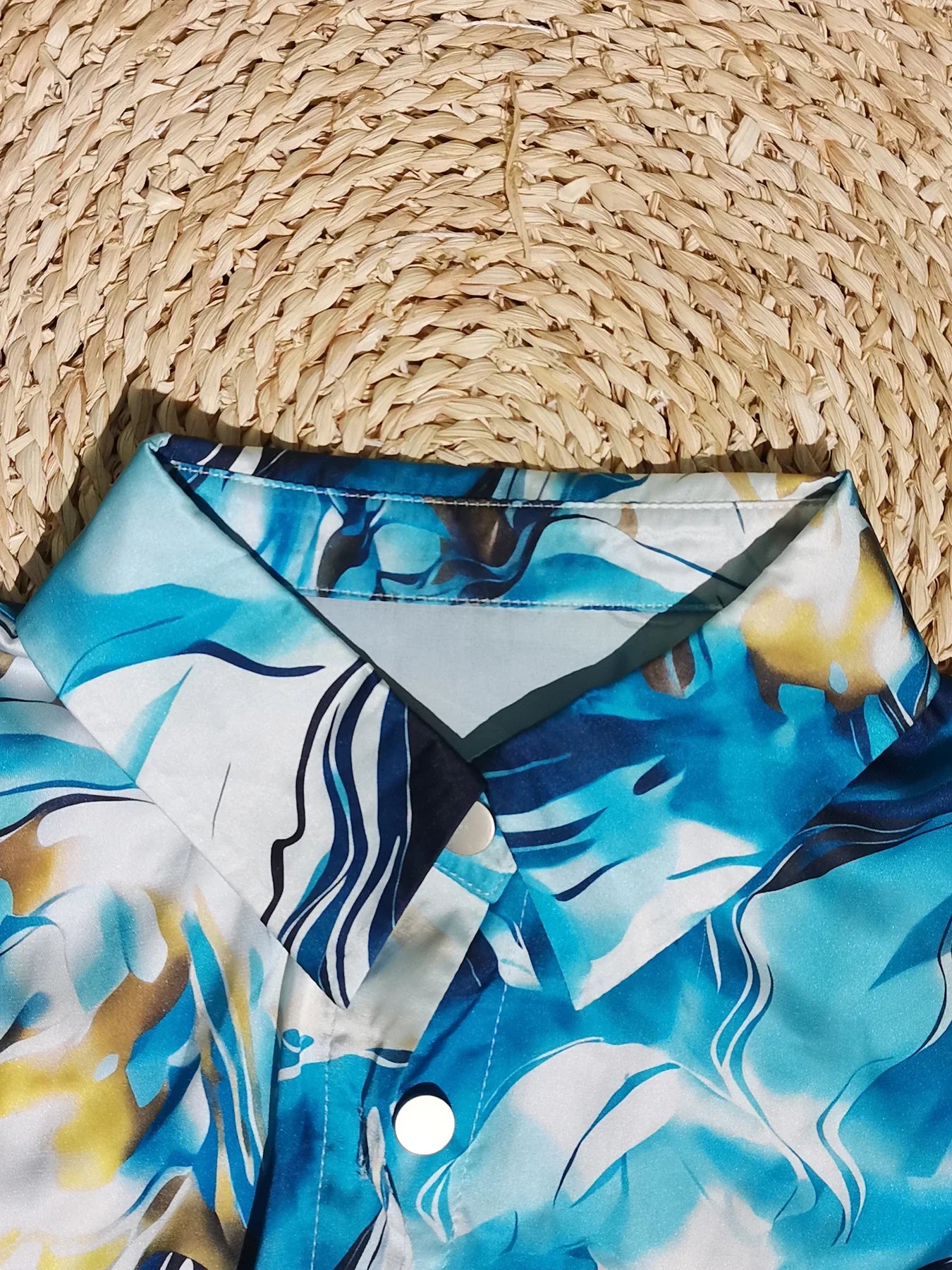 Women's Elegant Marble Print Long Sleeve Work Shirt  Spring & Summer Long Sleeve Tops