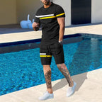 New men's outdoor running shorts for summer 2025, street fashion, casual, loose and comfortable T-shirt with soft and comfortabl