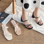 New Fashion Summer Female Sandals Sexy Ladies High Heels Square Open Toe Shoes Women Sandals for Women Size 35-42