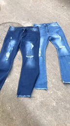 High-Waisted Jeans High Elasticity Splitter Fashion European American Net Red Direct Factory Sales Cross-Border Trade Goods