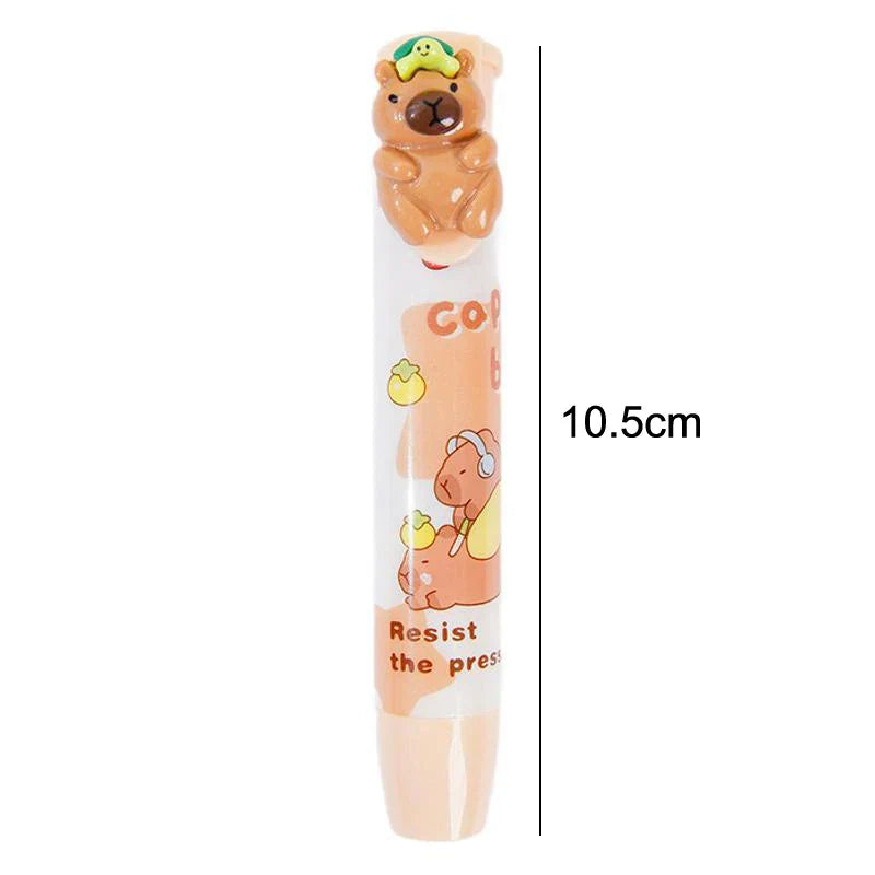 Cute Retractable Capybara Eraser Soft Clean Mechanical Eraser Student Stationery Pressing Pencil Eraser Office Supplies Gifts