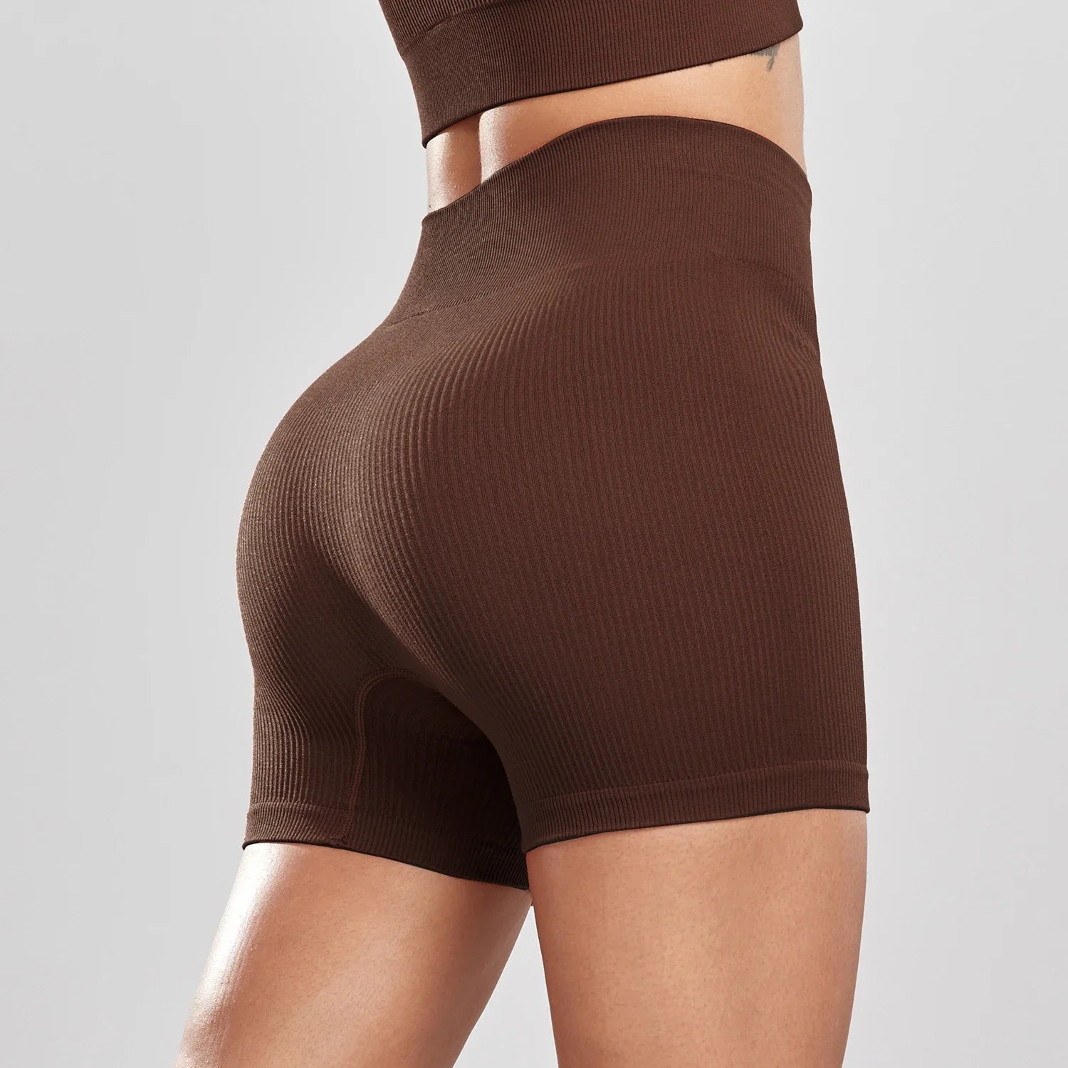 Women's Solid Color High Waist Simple Yoga Fitness Daily Ribbed Sports Cycling Leggings