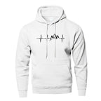 Mountain Heartbeat Hoodies teens Sweatshirt Autumn Long Sleeve Hooded Sweatshirt Hoodie Black Gray Sportswear