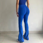 Fast-drying High-waisted Yoga Bell-bottoms Tight-fitting Long-legged Stretch Leggings Hip-lift Running Slimming Athletic Pants