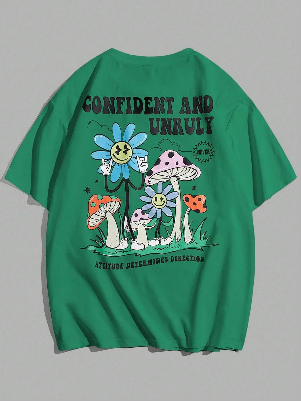 Confident And Unruly Attitude Determines Direction Men T Shirt Cotton Shirt Street Loose T-Shirts Summer Breathable Short Sleeve