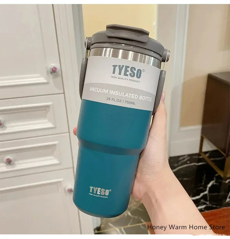 Tyeso Stainless Steel Coffee Cup Cold And Hot Double-layer Insulated Cup Tumbler Thermo Water Bottle Car Travel Mug Vacuum Flask