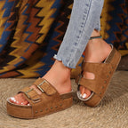 Heeled Shoes Fashion Ladies Elegant Dress Pumps Shoes Women Wedge Sandals Open Toe Slingback Sandals Vacation Sandalias De Mujer