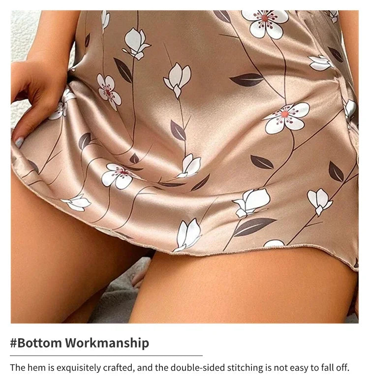 Women Nightdress Sexy Sleepwear Pajamas Nightgowns Slip Skirt Loungewear Nightie Ladies Summer Casual Home Clothes Pyjama Femme