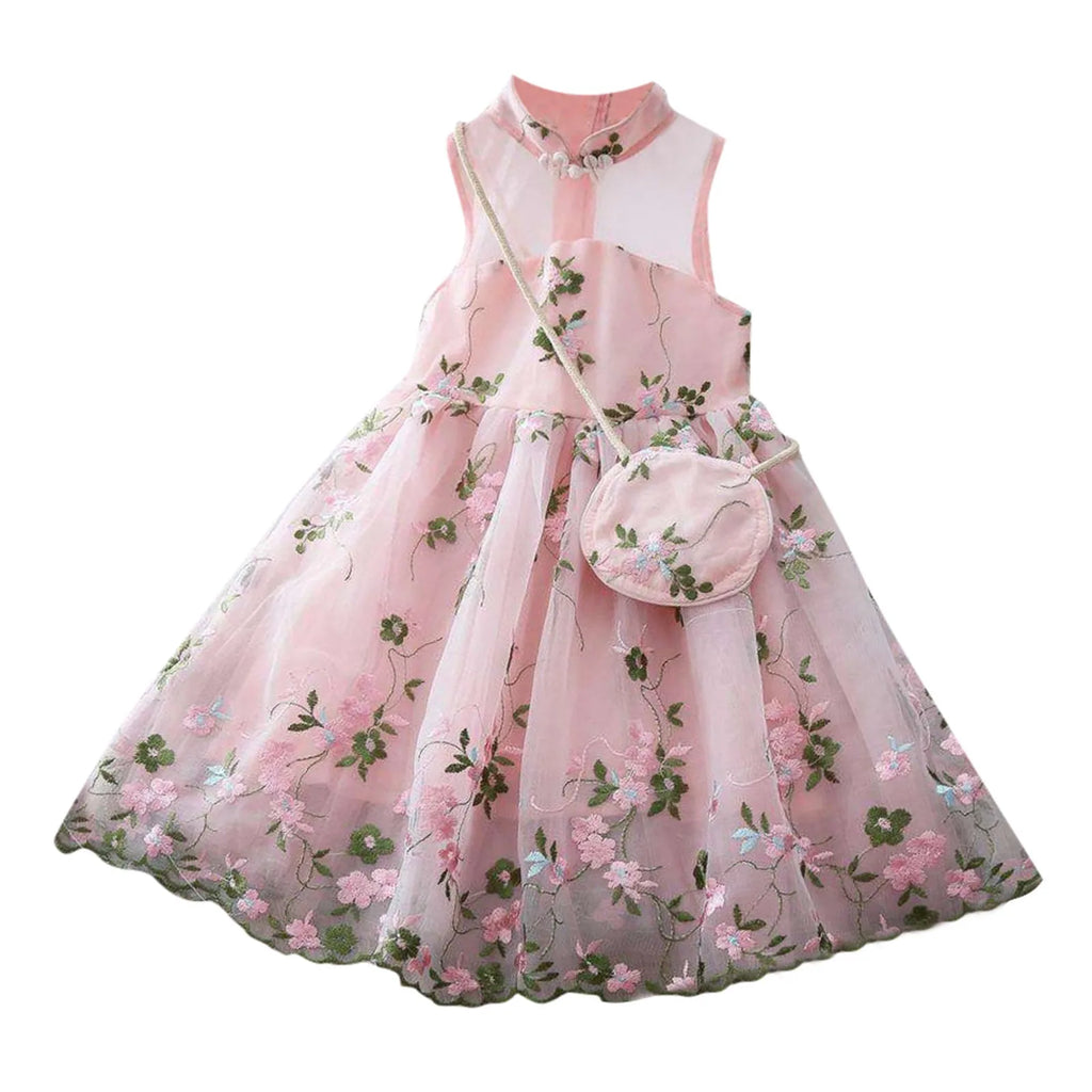 Baby Girls Summer Clothes Kids Dresses for Girls 2-7Y Embroidery Lace Flower Party Wedding Dress Children Girls Princess Dress