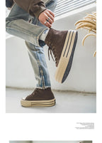 Classic Fashion Skateboarding Shoes for Men Women Comfy Suede Leather High Top Sneakers Men Height-increasing Platform Sneakers