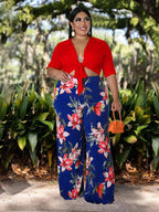 Two Piece Set Women Outfit 2x 3x 4x Summer Suit Elegant Pants and Blouse Set Casual Plus Size Pants Set Wholesale Dropshipping