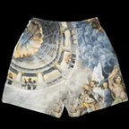 Summer New men short pant Rose Design Casual Shorts Street Hip Hop Fitness Polyester Fast Dry Breathable Embroidery Men Shorts