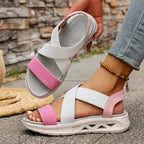 Summer New 2025 Wedge Women's Sandals Platform Outdoor Beach Shoes for Women Elastic Band Design Women Sandals Size 36-43