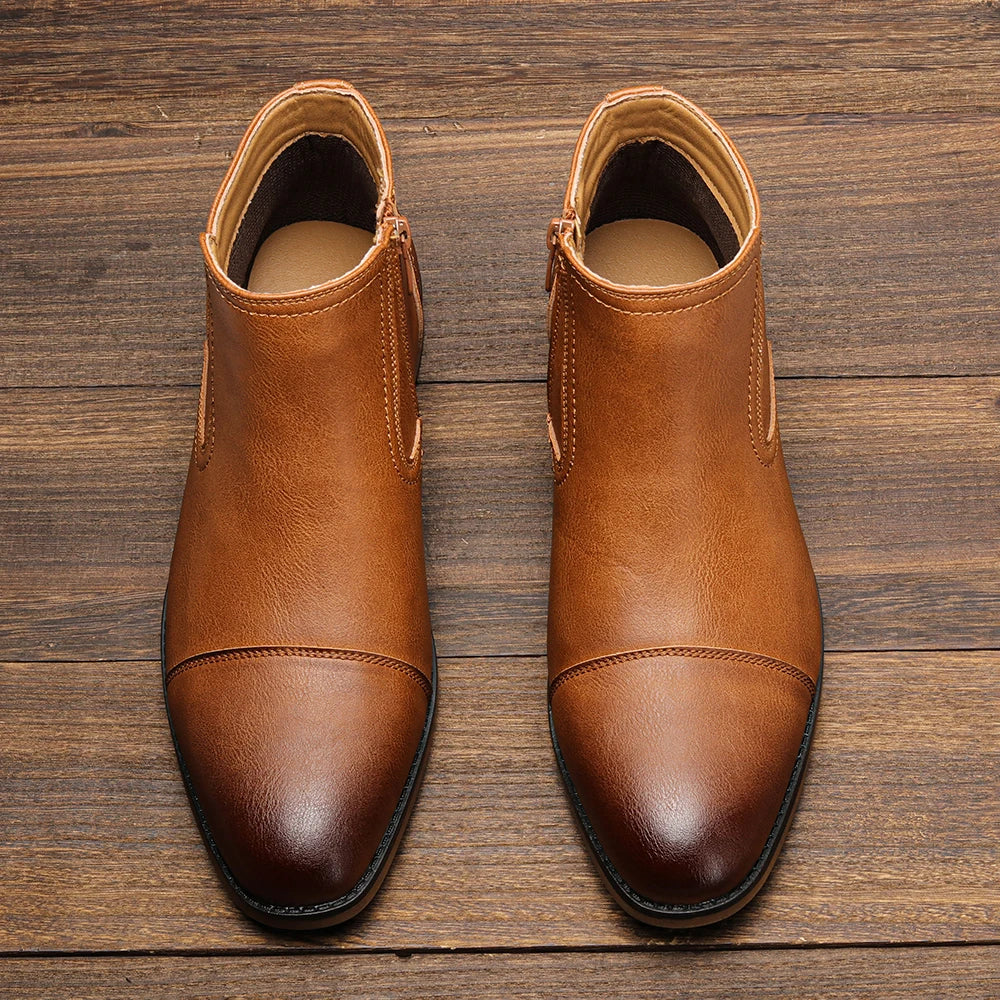 Boots For Men Fashion Brand Comfortable Ankle Leather Boots For Men #KD894