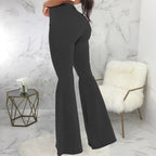 Women Jeans Flare Pants Sexy Denim Long Pant Hip Wrap Casual Solid Elegant Splice Regular Slim Fit High Waist Trousers Summer
