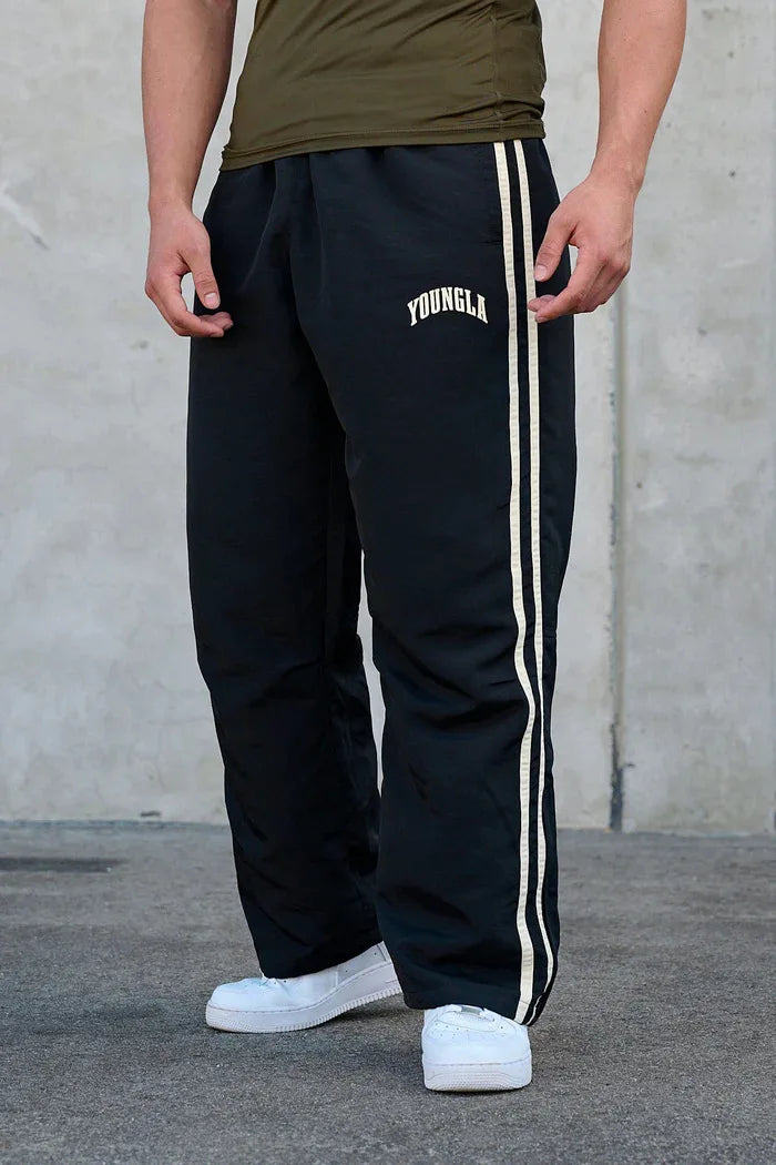 Men's Sweatpants Autumn Winter New Gym Sports Fitness Printed Ribbon Woven Mid Waist Straight Leg Pants Fashionable Casual Pants