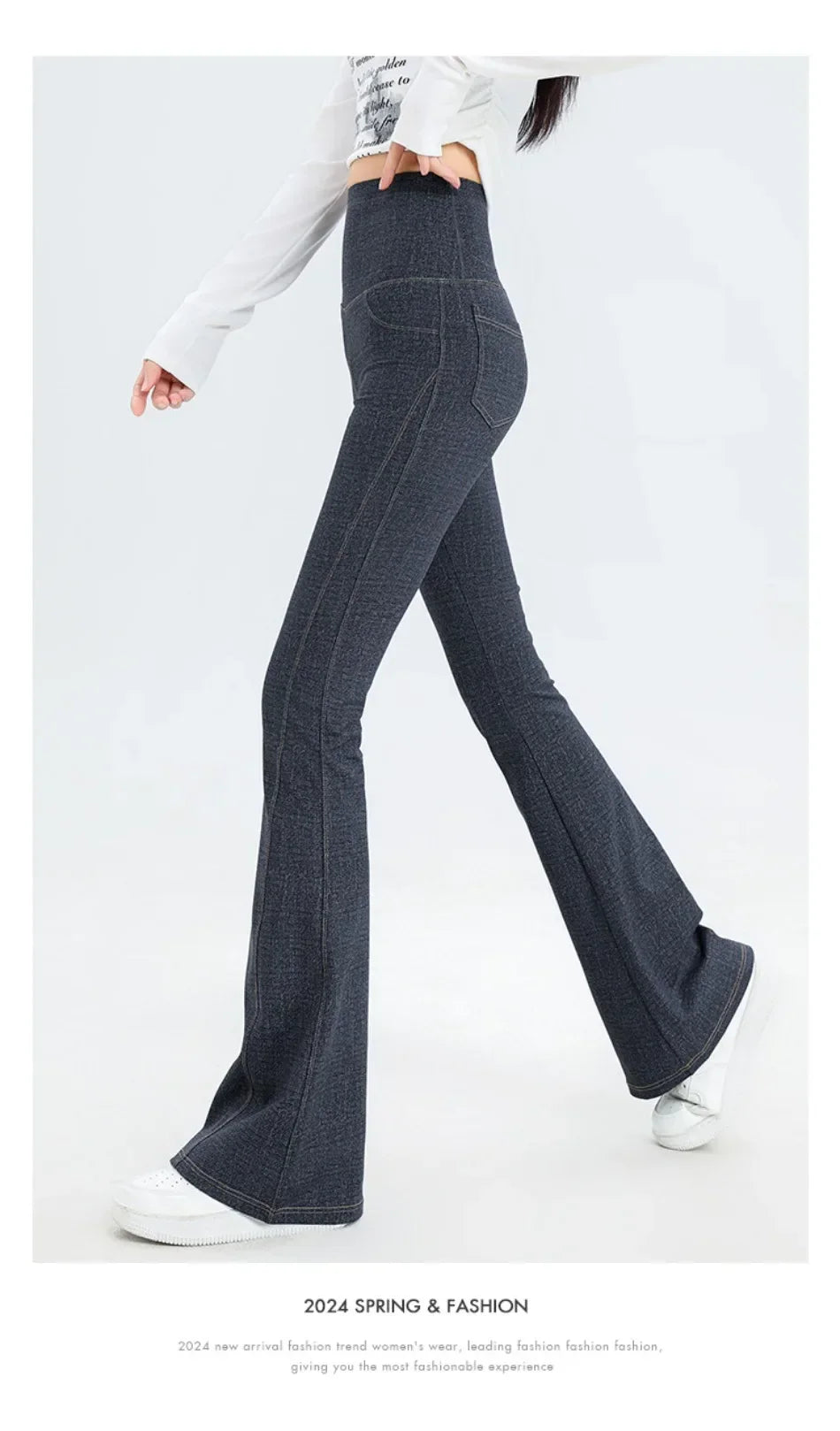 Denim Barbie Pants Women Clothing Wear Slightly High Waist Slim Hip Lift 2024 Spring and Autumn New Solid Sports Women Pants