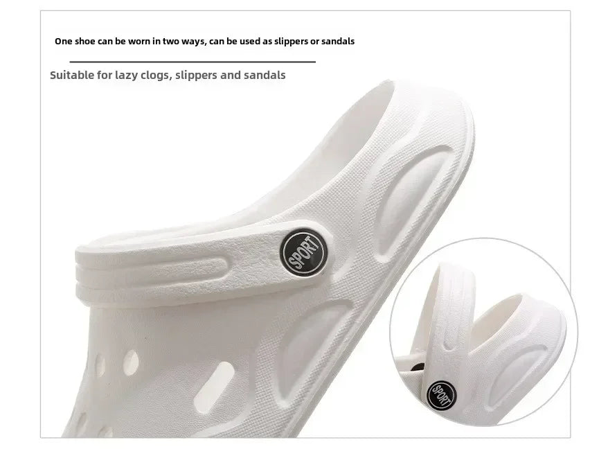 Hole shoes men's summer new outer wear bag head couple half bag heel bag head garden shoes beach women's shoes