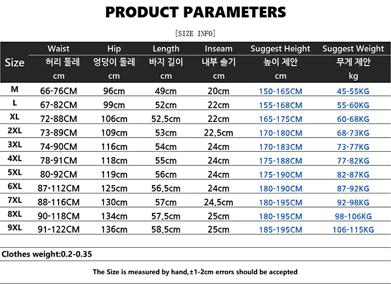 Cotton Shorts Men Summer Fashion Shorts Multi-Pockets Bermudas Male Summer Clothing Streetwear Plus Size Shorts Thin 6XL 7XL