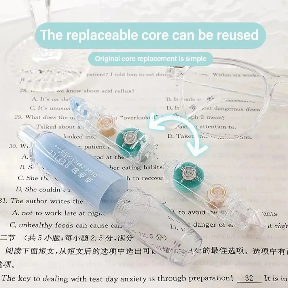 Double-sided Adhesive Press Spot Glue Pen Large Capacity High Viscosity Correction Tape Replaceable Core Office Supplies