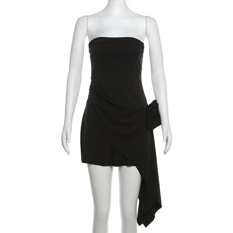 Talenza Woven Wrap Chest Backless Women's Dress High Waist Sleeveless Fashion Party Dress White Floral Slim Dress For Women 2024