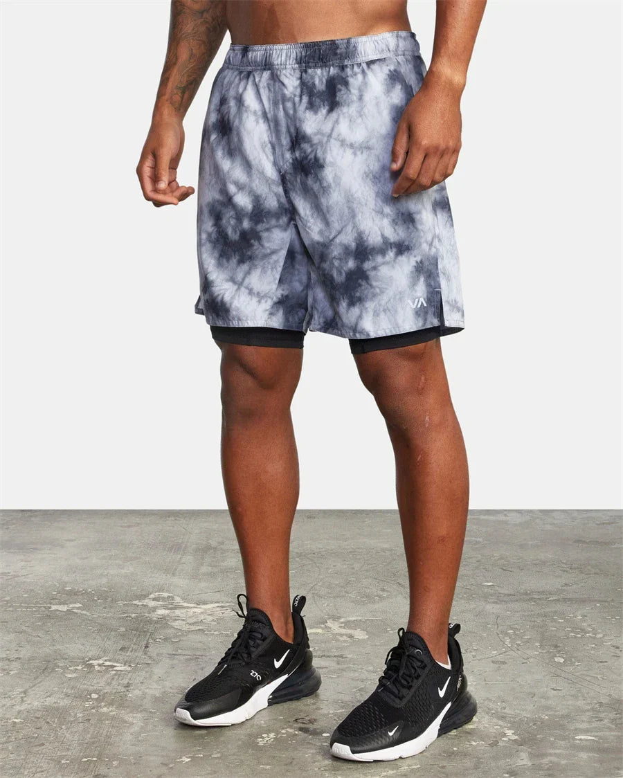 Fitness Shorts Men's Training Sports Jogging Fitness Woven Quick Dry New 2-in-1 Double-layer Sports Fitness Running Shorts