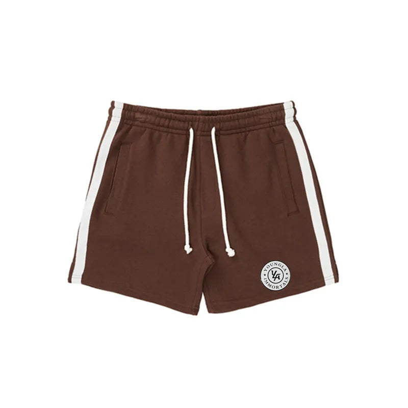 High Quality YA Shorts Men Summer Cotton Comfort Steel Print Sweatpants Skinny Jogging Fitness Shorts Sports Short Pants