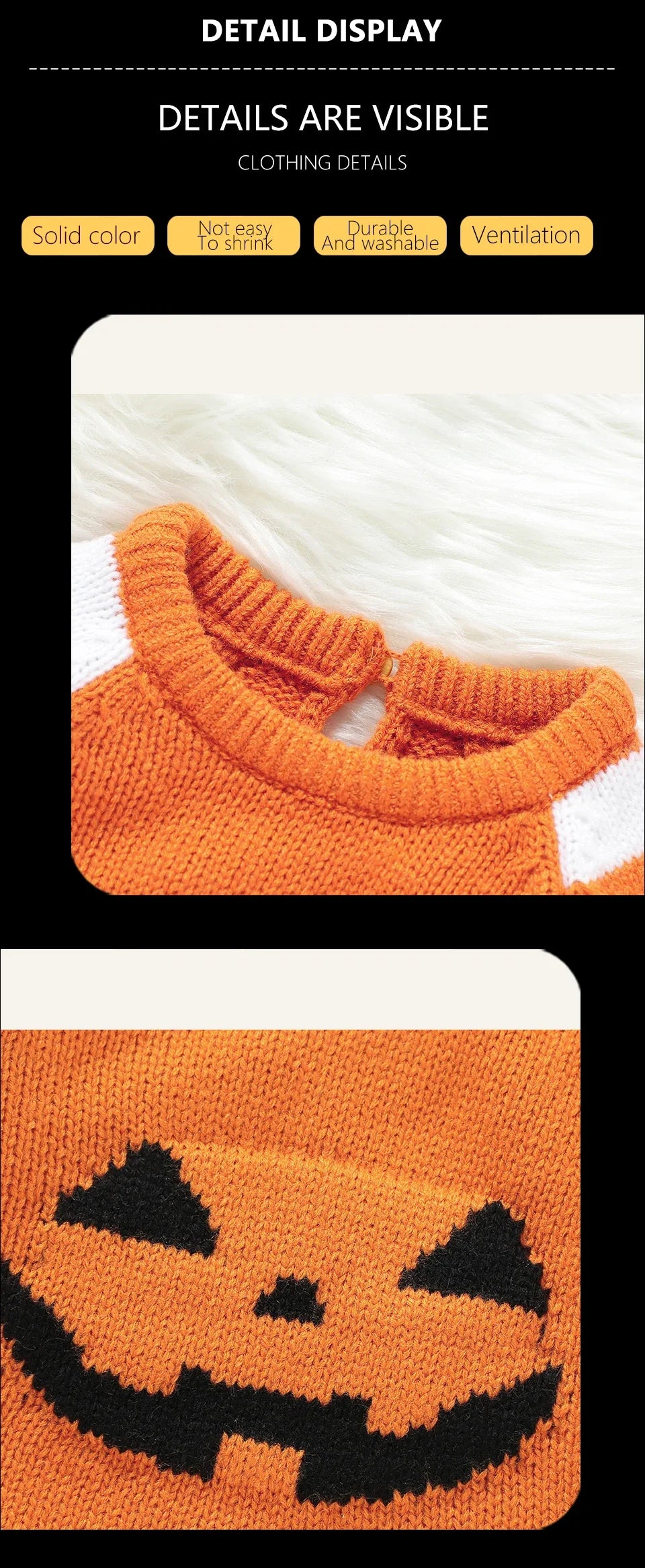 Halloween Baby Bodysuits Pumpkin Knit Newborn Boys Girls O Neck Long Sleeve Onesie Jumpsuits 0-18m Infant Toddler Winter Outfits