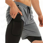 Men's sports shorts, spider print compression shorts, informal, training, running, 2-in-1, Y2K order shipped directly