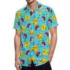 Summer Men's Shirt Cute Animal Print Short Sleeve Shirt Open button Lapel Men's Top Comfortable Casual Men's Shirts