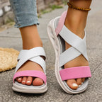 Summer New 2025 Wedge Women's Sandals Platform Outdoor Beach Shoes for Women Elastic Band Design Women Sandals Size 36-43