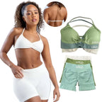 Impact With Logo Women Backless Bra & Sports Shorts Sexy Female Seamless Yoga Tops Sportswear Leggings and Bra Underwear Clothes