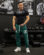 New American Summer T-shirt Men's Sense Of Strength And Fashion Fitness Style Bodysuit Jogger Outdoor High Stretch Running Shirt