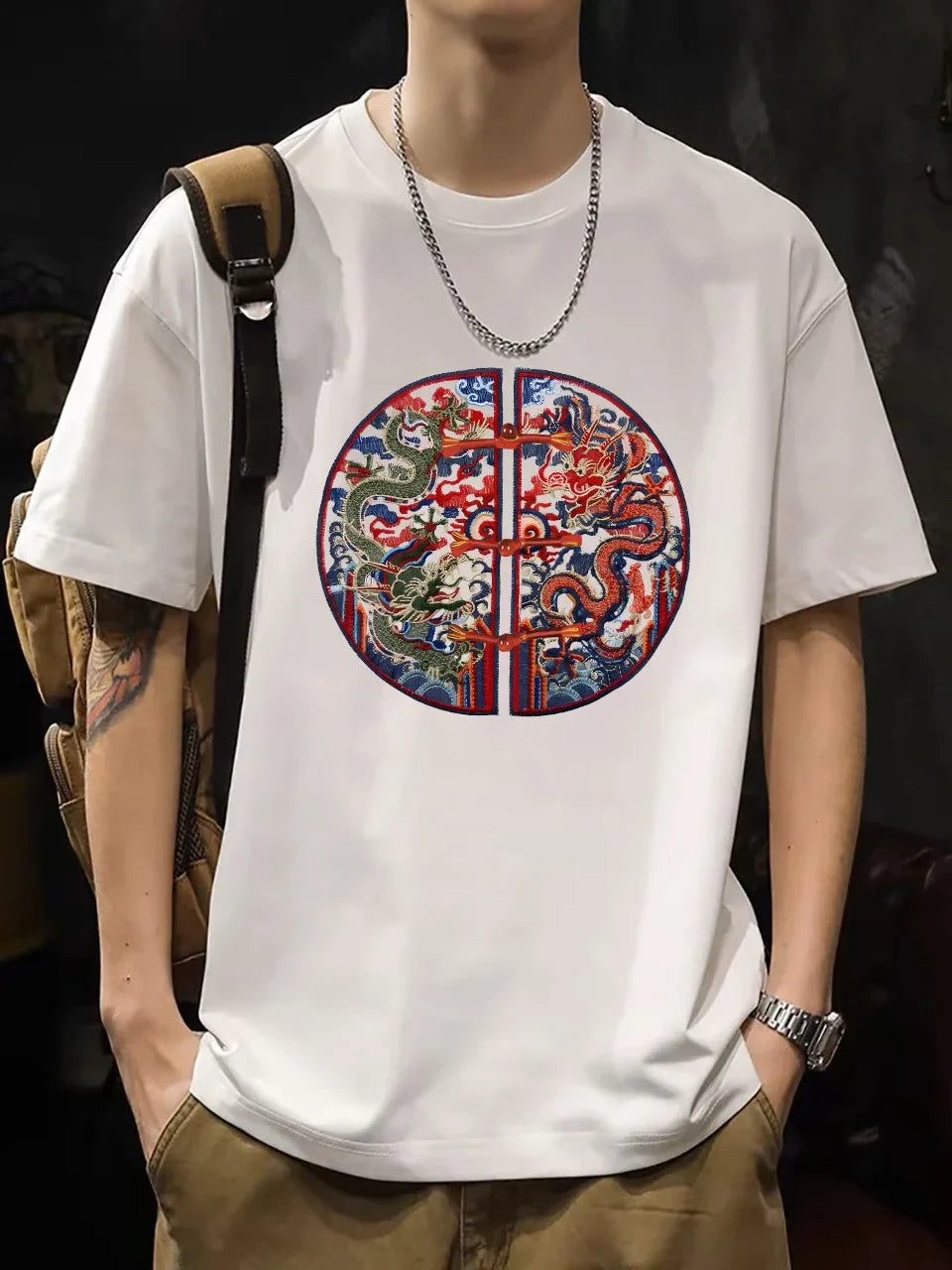 New summer men's T-shirt 100% cotton printed T-shirt casual urban fashion boutique T-shirt