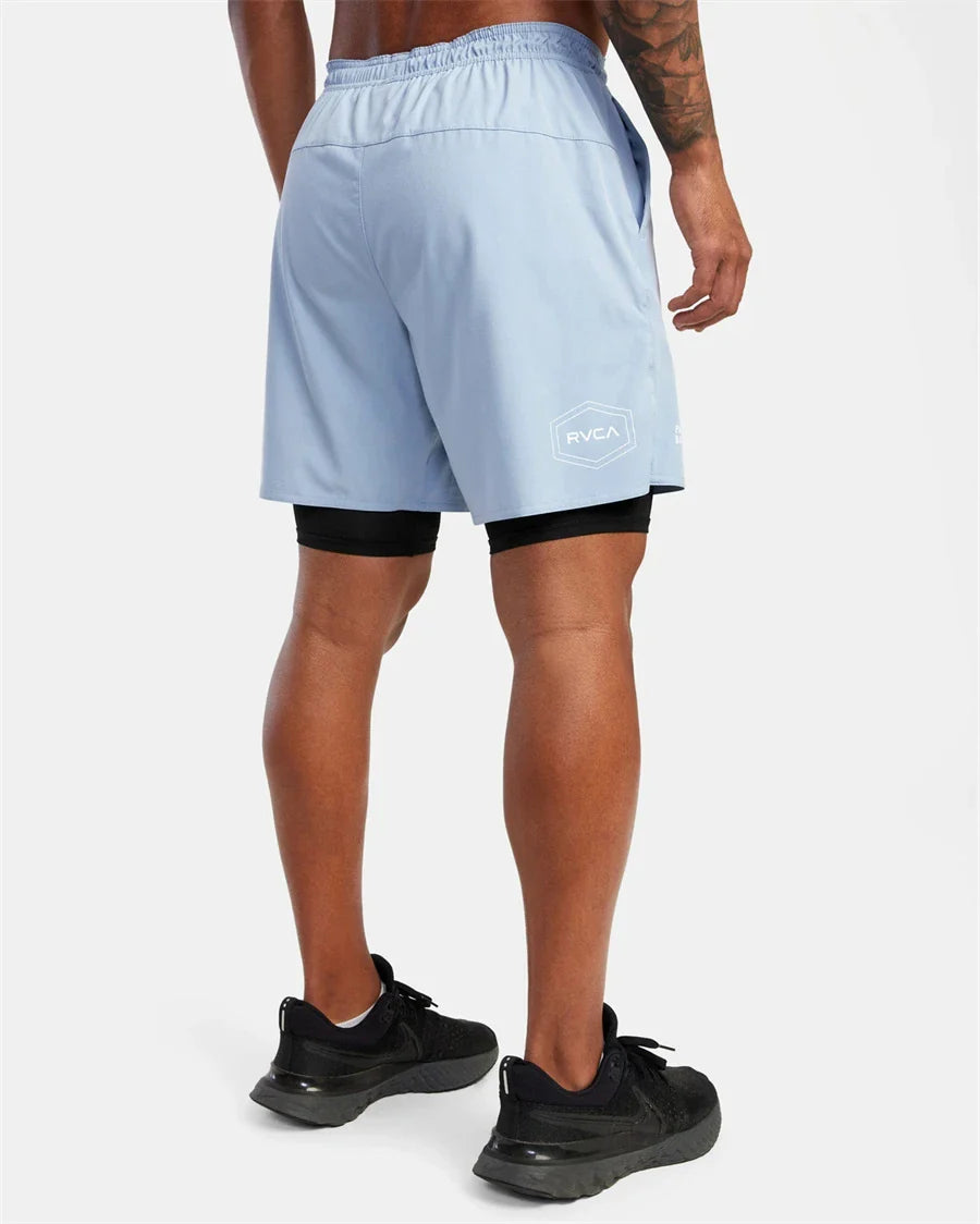 Fitness Shorts Men's Training Sports Jogging Fitness Woven Quick Dry New 2-in-1 Double-layer Sports Fitness Running Shorts