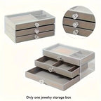 Elegant 3-Tier Transparent Jewelry Storage Box for Women - Ideal Valentine's Day & Birthday Gift
