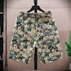 Summer floral shorts men's trendy casual five quarter pants 2025 new loose trendy sports beach pants