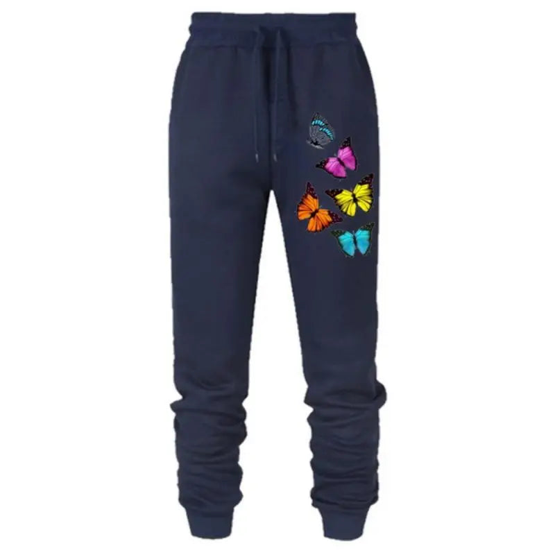 New Butterfly Printed Women's Sweatpants Running Joggers Trousers Ladies Casual Sportswear Jogging Pants S-4XL