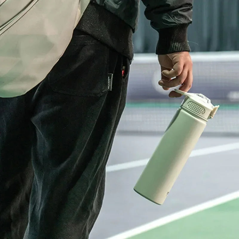 Tyeso 600ML/750ML Stainless Steel Thermos Bottles Car Insulated Cups with Straw Keeps Cold and Heat Portable Sport Thermal Mugs