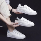 Trendy and minimalist 2025 white shoes, new spring and autumn fashion classic versatile student casual sports flat shoes
